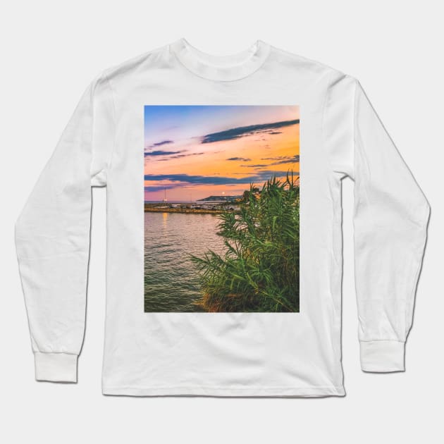 Summer Sky Sunset Relax Meditation Long Sleeve T-Shirt by eleonoraingrid